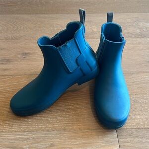 Teal short Hunter rain boots